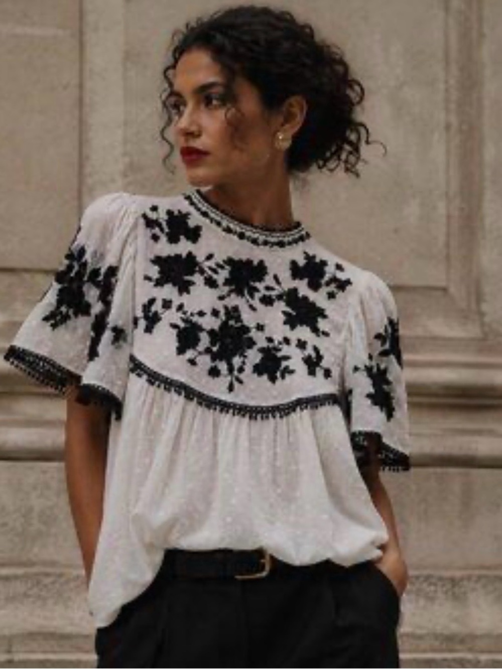 Zara Embroidered Blouse